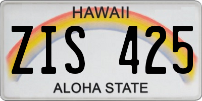HI license plate ZIS425