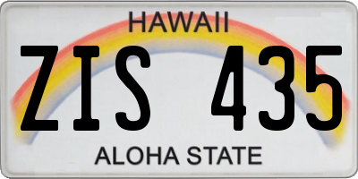 HI license plate ZIS435