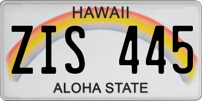HI license plate ZIS445