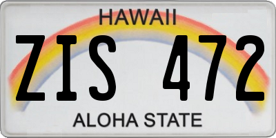 HI license plate ZIS472