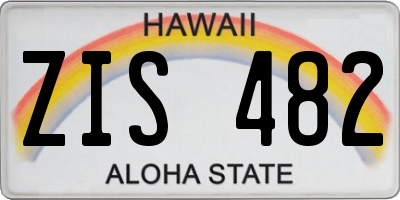 HI license plate ZIS482