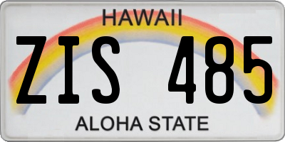 HI license plate ZIS485