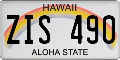 HI license plate ZIS490