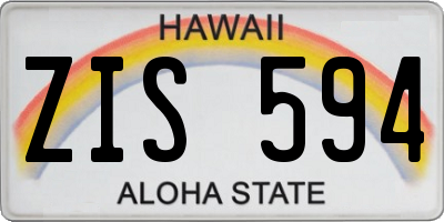 HI license plate ZIS594