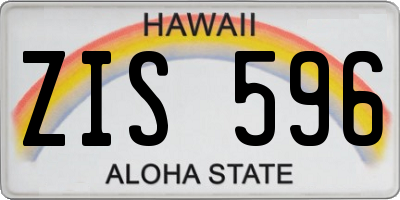 HI license plate ZIS596