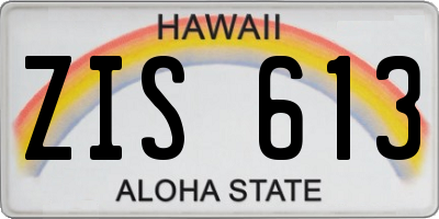 HI license plate ZIS613