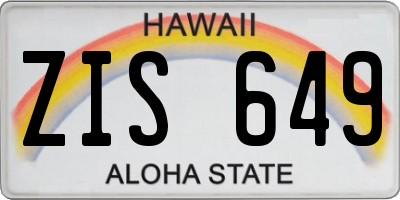 HI license plate ZIS649