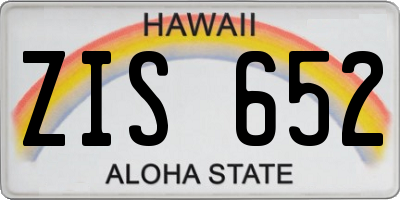 HI license plate ZIS652