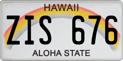HI license plate ZIS676