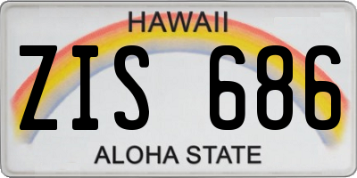 HI license plate ZIS686