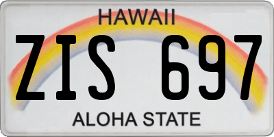 HI license plate ZIS697