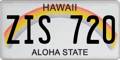 HI license plate ZIS720