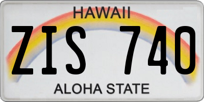 HI license plate ZIS740