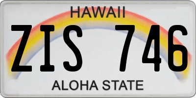 HI license plate ZIS746