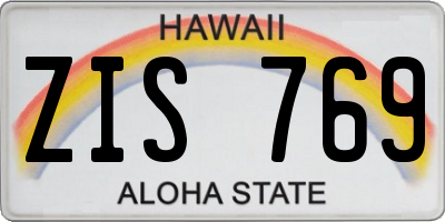 HI license plate ZIS769