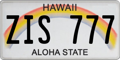 HI license plate ZIS777