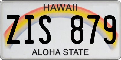 HI license plate ZIS879