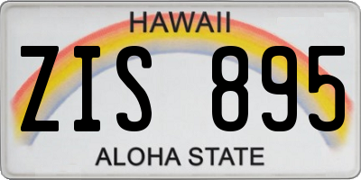 HI license plate ZIS895