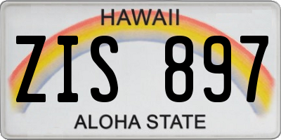 HI license plate ZIS897