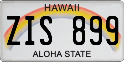 HI license plate ZIS899