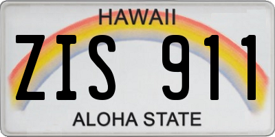 HI license plate ZIS911
