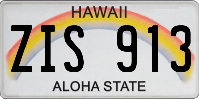 HI license plate ZIS913