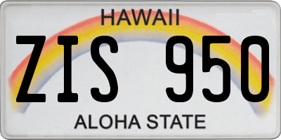 HI license plate ZIS950