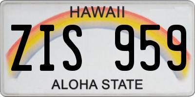 HI license plate ZIS959