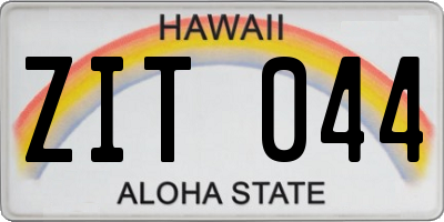 HI license plate ZIT044