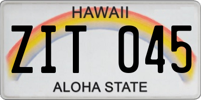 HI license plate ZIT045