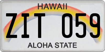 HI license plate ZIT059