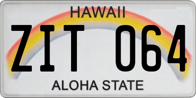 HI license plate ZIT064