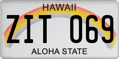 HI license plate ZIT069