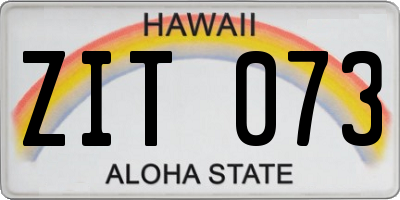 HI license plate ZIT073