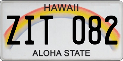 HI license plate ZIT082