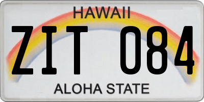 HI license plate ZIT084