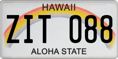 HI license plate ZIT088