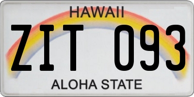 HI license plate ZIT093