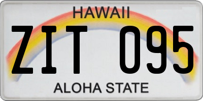 HI license plate ZIT095