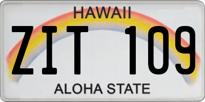 HI license plate ZIT109