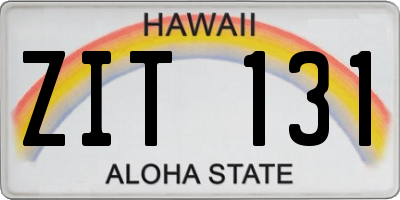 HI license plate ZIT131