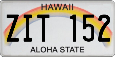 HI license plate ZIT152