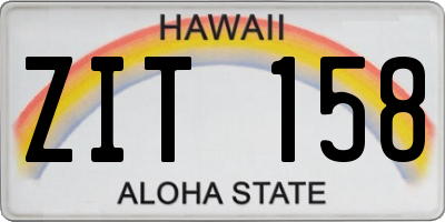 HI license plate ZIT158