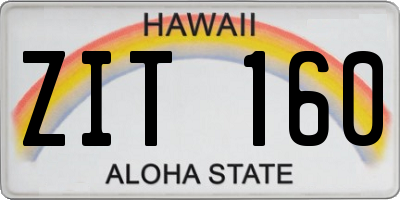 HI license plate ZIT160