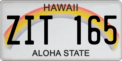 HI license plate ZIT165