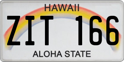 HI license plate ZIT166