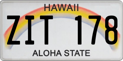 HI license plate ZIT178
