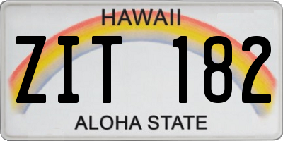 HI license plate ZIT182