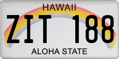 HI license plate ZIT188