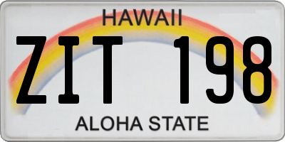 HI license plate ZIT198